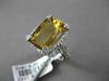 ESTATE LARGE 6.50CT DIAMOND & AAA CITRINE 14KT WHITE GOLD 3D FILIGREE HALO RING