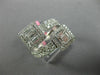 ESTATE LARGE 1.20CT DIAMOND 18KT WHITE GOLD 3D CLUSTER CRISS CROSS LOVE RING