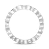 ESTATE .61CT DIAMOND 14K WHITE GOLD 3D FILIGREE BAMBOO ETERNITY ANNIVERSARY RING