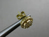 ESTATE LARGE .77CT ROUND DIAMOND 18KT YELLOW GOLD 3D CLUSTER HALO STUD EARRINGS