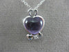 ESTATE 2.64CT DIAMOND & AMETHYST 18K WHITE GOLD HEART SHAPE LOVE HANGING PENDANT