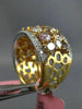 GIA LARGE 5.11CT MULTI COLOR DIAMOND 18K 2 TONE GOLD 3D CLUSTER ANNIVERSARY RING