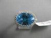 ESTATE 7.33CTW DIAMOND & AAA BLUE TOPAZ 14K WHITE GOLD FILIGREE HALO OVAL RING
