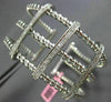 ESTATE LARGE .65CT DIAMOND 14KT WHITE GOLD MULTI ROW OPEN SQUARE BANGLE BRACELET