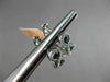 ESTATE 1.37CT DIAMOND & AAA SAPPHIRE 14K WHITE GOLD 3 STONE LOVE HUGGIE EARRINGS