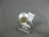 ESTATE .14CT DIAMOND 14KT WHITE GOLD AAA SOUTH SEA PEARL CLASSIC SOLITAIRE RING