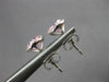 ESTATE 2.1CT DIAMOND & AAA PINK QUARTZ 14K WHITE GOLD HALO MARTINI STUD EARRINGS