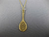 ESTATE 14KT YELLOW GOLD 3D CLASSIC HANDCRAFTED TENNIS RACKET FUN PENDANT #25061