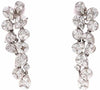 ESTATE EXTRA LARGE 5.91CT DIAMOND 18K WHITE GOLD MULTI SHAPE MULTI LEAF EARRINGS