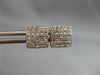ESTATE 1.0CT DIAMOND 14KT TWO TONE GOLD 3D INVISIBLE SQUARE STUD EARRINGS #17965