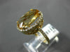 ESTATE LARGE 6.30CT DIAMOND & YELLOW TOPAZ 14K YELLOW GOLD 3D OVAL FILIGREE RING