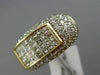 WIDE 1.65CT ROUND & PRINCESS DIAMOND 14KT YELLOW GOLD 3D 7 STONE MULTI ROW RING