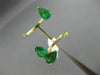 ESTATE LARGE 1.40CT DIAMOND & AAA EMERALD 14KT YELLOW GOLD DOUBLE PEAR FUN RING