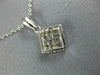 ESTATE .44CT DIAMOND 14KT WHITE GOLD 3D PRINCESS & BAGUETTE SQUARE PENDANT #607