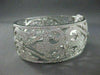 ANTIQUE LARGE FLEUR DE LIS 8.04CT DIAMOND 18KT W GOLD BANGLE BRACELET#G00124
