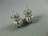 ESTATE 1.99CT DIAMOND & AAA SAPPHIRE 14KT WHITE GOLD FLOWER STUD EARRINGS #26506