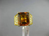 ESTATE LARGE 6.40CT DIAMOND & CITRINE 18KT YELLOW GOLD MULTI ROW ENGAGEMENT E/F