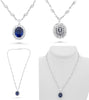 LARGE 18.53CT DIAMOND & AAA SAPPHIRE PLATIUNM 3D OVAL & ROUND TENNIS NECKLACE