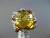 LARGE 17.10CT DIAMOND PINK SAPPHIRE & CITRINE 18KT WHITE GOLD SQUARE FLAME RING