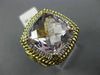 ESTATE LARGE 10.93CT DIAMOND & AAA AMETHYST 14KT YELLOW GOLD ROPE FILIGREE RING
