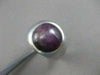 ESTATE PURPLE CABACHON STAR SAPPHIRE 14KT WHITE GOLD SOLID MENS RING 15mm #7887