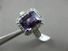 ESTATE 2.9CT DIAMOND & AAA AMETHYST 14K WHITE GOLD FILIGREE HALO ENGAGEMENT RING