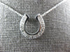ESTATE .26CT DIAMOND 14KT WHITE GOLD CLASSIC HORSE SHOE LUCKY FUN PENDANT #26969