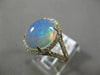 ESTATE LARGE 3.62CT DIAMOND & AAA AUSTRALIAN OPAL 14K YELLOW GOLD OVAL HALO RING