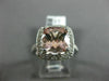 LARGE 3.60CT DIAMOND & AAA CUSHION CUT MORGANITE 14KT WHITE GOLD ENGAGEMENT RING