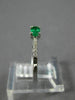 ESTATE .28CT DIAMOND & AAA EMERALD 14KT WHITE GOLD ROUND & OVAL CLASSIC FUN RING