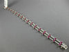 ESTATE WIDE 4.92CT DIAMOND RUBY 18KT WHITE GOLD MULTI ROW ETOILE TENNIS BRACELET