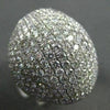 ESTATE LARGE 6.05CTW DIAMOND 18KT WHITE GOLD FLAT DOME SHAPE FUN RING STUNNING!