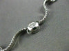 ESTATE 1.20CT DIAMOND 14KT WHITE GOLD FLOATING WAVE BY THE YARD NECKLACE #7219