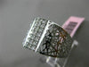 ESTATE WIDE .72CT DIAMOND 14KT WHITE GOLD 3D HANDCRAFTED 3 ROW FILIGREE RING
