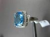 ESTATE 6.27CTW DIAMOND & AAA BLUE TOPAZ 14KT WHITE GOLD 3D FILIGREE HALO RING