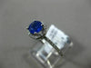 ESTATE .92CT DIAMOND & AAA SAPPHIRE 14K WHITE GOLD 3D ROUND HALO ENGAGEMENT RING