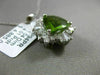 ESTATE WIDE 5.05CT DIAMOND & PERIDOT 14K WHITE GOLD MULTI SHAPE FLOATING PENDANT