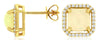 2.09CT DIAMOND & AAA OPAL 14KT YELLOW GOLD CUSHION & ROUND OCTAGON STUD EARRINGS