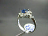 ANTIQUE LARGE 2.96CT DIAMOND & AAA SAPPHIRE 18K WHITE GOLD CLUSTER RING STUNNING