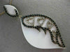ESTATE 1.28CT BLACK DIAMOND & WHITE AGATE 14K ROSE GOLD MULTI HEART LEAF PENDANT