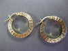 ESTATE 14KT YELLOW GOLD CLASSIC DIAMOND CUT HAMMER LOOK HOOP EARRINGS #24342