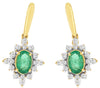 1.21CT DIAMOND & AAA EMERALD 14KT YELLOW GOLD 3D OVAL & ROUND FILIGREE EARRINGS