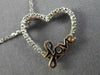 ESTATE .02CT DIAMOND 14KT WHITE & ROSE GOLD 3D OPEN HEART LOVE FLOATING PENDANT