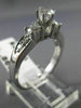 ESTATE WIDE .86CT ROUND DIAMOND 14KT WHITE GOLD 3 STONE ENGAGEMENT RING #22944