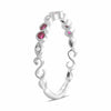 ESTATE .19CT DIAMOND & AAA RUBY 14KT WHITE GOLD SWIRL WEDDING ANNIVERSARY RING