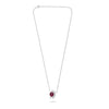 LARGE 3.16CT DIAMOND & AAA PINK SAPPHIRE 18KT WHITE GOLD 3D FLORAL LOVE NECKLACE