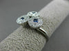 ESTATE WIDE .69CT DIAMOND & AAA SAPPHIRE 14KT WHITE GOLD TRIANGULAR CIRCLE RING