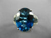 ESTATE 10.16CT DIAMOND & LONDON BLUE TOPAZ 14KT WHITE GOLD OVAL ENGAGEMENT RING