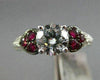 ESTATE 1.46CT DIAMOND & AAA RUBY 14KT WHITE GOLD 3D HEART SHAPE ENGAGEMENT RING