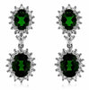 5.80CT DIAMOND & AAA RUSSALITE 14KT WHITE GOLD 3D OVAL FLOWER HANGING EARRINGS